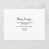 Geometrisch Roze Blush Spring Floral Maid of Honor Uitnodiging Briefkaart (Achterkant)