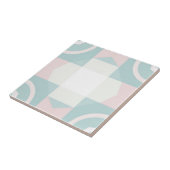 Geometrisch roze en groen patroon tegeltje (Zijkant)