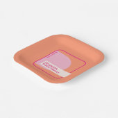 Geometrisch Roze en Sinaasappel Papieren Bordje (Gebogen)
