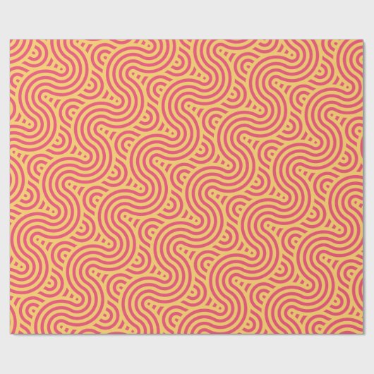 Geometrisch roze geel minimaal patroon cadeaupapier (Vlak)