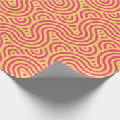 Geometrisch roze geel minimaal patroon cadeaupapier (Hoek)