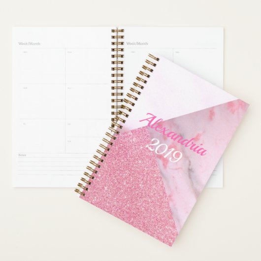 Geometrisch, Roze, Glitter, Boss Babe Planner (Display)