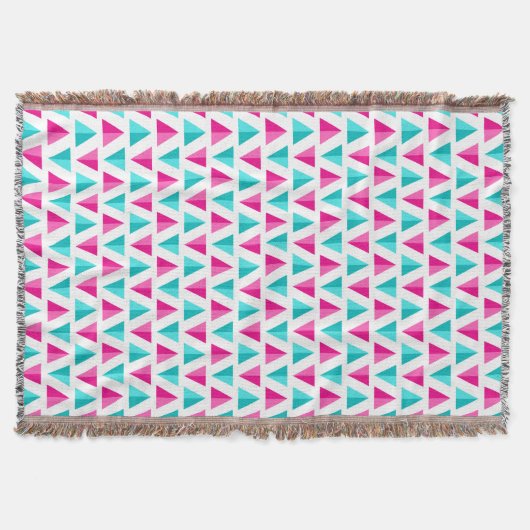 Geometrisch Roze & het Blauwe Patroon van Deken (Voorkant)