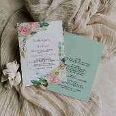 Geometrisch roze lente bloemenvrijgezellenweekend kaart