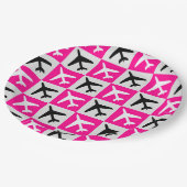 Geometrisch Roze Luchtvaart Jets Vliegtuig Papieren Bordje (Gekanteld)