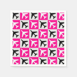 Geometrisch Roze Luchtvaart Jets Vliegtuig Servet