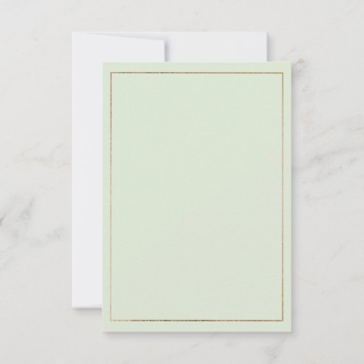 Geometrisch roze munt rood goud bloemenrsvp kaart (Achterkant)