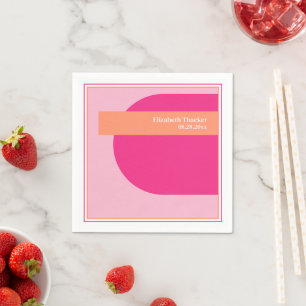 Geometrisch Roze & Sinaasappel Servet