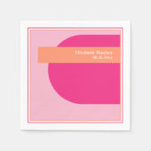 Geometrisch Roze & Sinaasappel Servet (Voorkant)