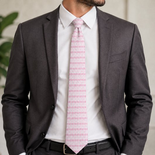 Geometrisch roze wit patroon stropdas