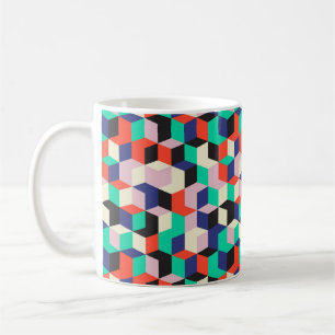 geometrisch, ruitvormig patroon. koffiemok