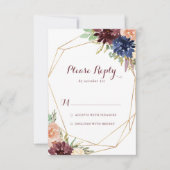 Geometrisch rustiek goud moderne kalligrafie RSVP (Voorkant)