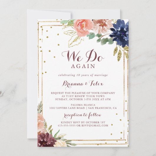 Geometrisch rustiek goud we doen opnieuw gelofte v kaart (Voorkant)