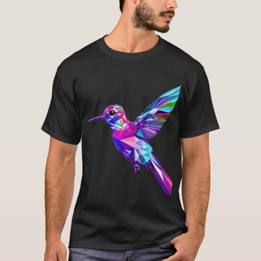 Geometrisch Schattige Rainbow HummingBird T-shirt (Voorkant)