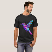 Geometrisch Schattige Rainbow HummingBird T-shirt (Voorkant volledig)