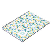 Geometrisch schrift met verdeelde zeshoeken - Turq Notitieboek (Linkerzijde)