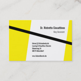 Geometrisch, schwarz en gelb visitekaartje