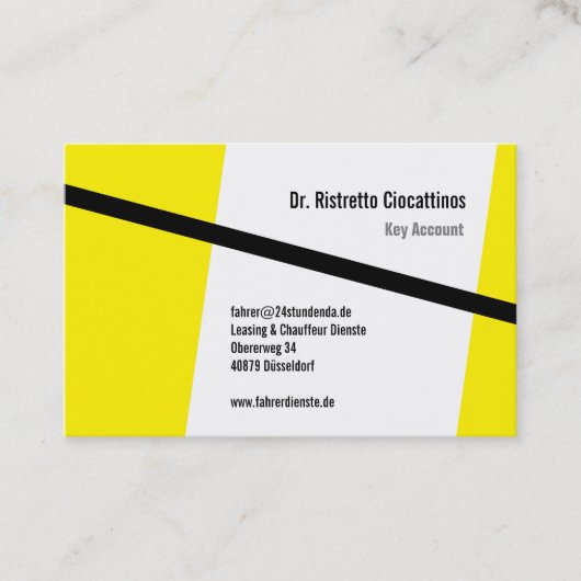 Geometrisch, schwarz en gelb visitekaartje (Voorkant)