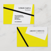 Geometrisch, schwarz en gelb visitekaartje (Voorkant / Achterkant)