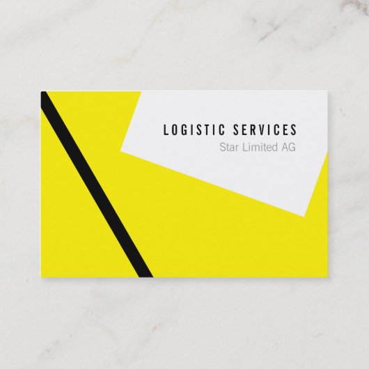 Geometrisch, schwarz en gelb visitekaartje (Achterkant)