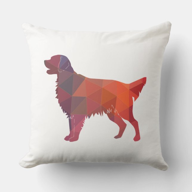 Geometrisch Silhouet Sinaasappel met platte bekled Kussen (Voorkant)