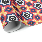 Geometrisch Sinaasappel en zwart Cadeaupapier (Rol Hoek)