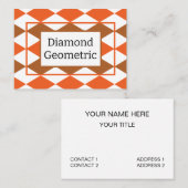 Geometrisch Sinaasappel Groene Diamant Geometrisch Visitekaartje (Voorkant / Achterkant)