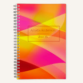 Geometrisch sinaasappel minimalistisch Leraar Plan Notitieboek (Voorkant)