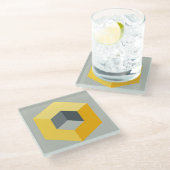 "Geometrisch snijdontwerp" Glazen Onderzetter (Schuin)