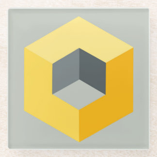 "Geometrisch snijdontwerp" Glazen Onderzetter