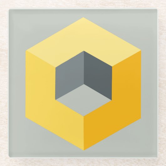 "Geometrisch snijdontwerp" Glazen Onderzetter (Voorkant)