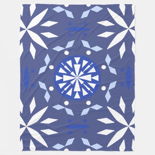 Geometrisch Snowflake Patroon Fleece Deken (Voorkant)