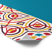 Geometrisch Sparkles Koper Metallic Vrijgezellenfe Poster (Hoek)