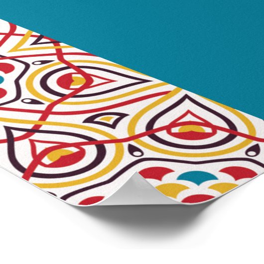 Geometrisch Sparkles Koper Metallic Vrijgezellenfe Poster (Hoek)