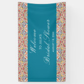 Geometrisch Sparkles Koper Metallic Vrijgezellenfe Spandoek (Verticaal)