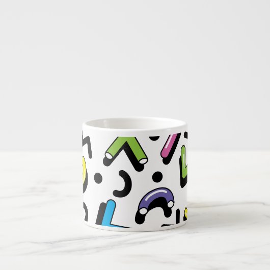 Geometrisch spel: Doodle Shapes Patroon Espresso Kop (Voorkant)