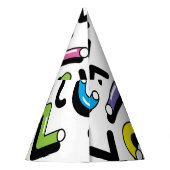 Geometrisch spel: Doodle Shapes Patroon Feesthoedjes (Achterkant)
