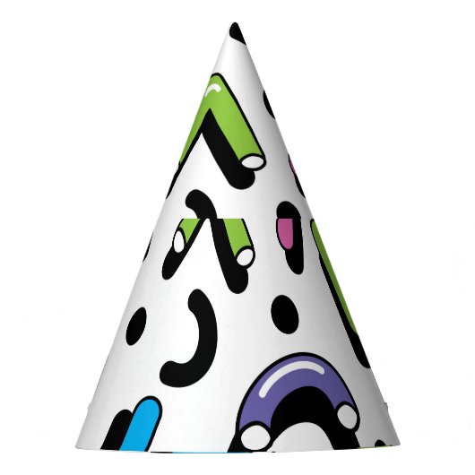 Geometrisch spel: Doodle Shapes Patroon Feesthoedjes (Voorkant)