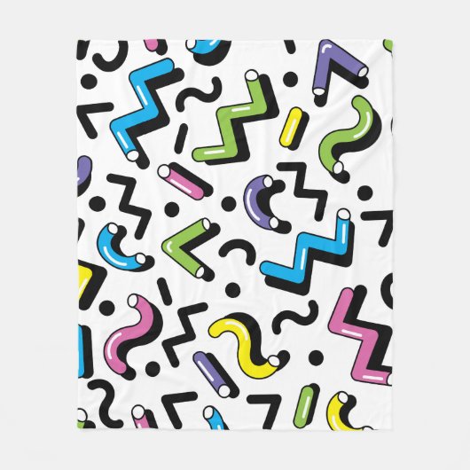 Geometrisch spel: Doodle Shapes Patroon Fleece Deken (Voorkant)