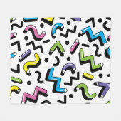 Geometrisch spel: Doodle Shapes Patroon Fleece Deken (Voorkant (Horizontaal))