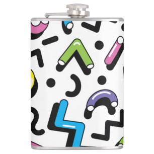 Geometrisch spel: Doodle Shapes Patroon Heupfles