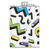 Geometrisch spel: Doodle Shapes Patroon Heupfles (Achterkant)
