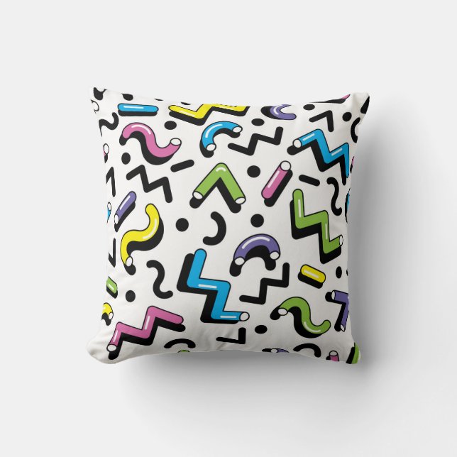 Geometrisch spel: Doodle Shapes Patroon Kussen (Voorkant)