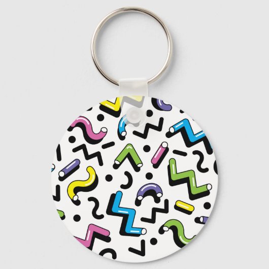 Geometrisch spel: Doodle Shapes Patroon Sleutelhanger (Voorkant)
