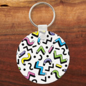 Geometrisch spel: Doodle Shapes Patroon Sleutelhanger (Achterkant)