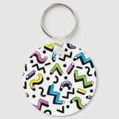 Geometrisch spel: Doodle Shapes Patroon Sleutelhanger (Achterkant)