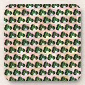 Geometrisch spel: Gecontroleerde Lawn Bowls in Blo Bier Onderzetter (Voorkant)