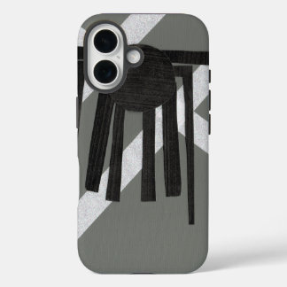 Geometrisch spinnenontwerp iPhone 16 hoesje