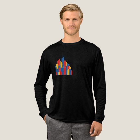 Geometrisch stadsbeeld – Desert Fox Art Tri-Blend Shirt (Voorkant)