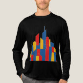 Geometrisch stadsbeeld – Desert Fox Art Tri-Blend Shirt (Voorkant volledig)